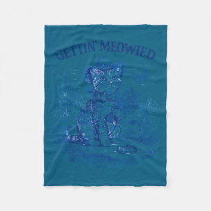 Jonggezellenfeest cowboy cowgirl wordt kat fleece deken