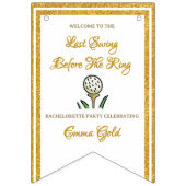 Jonggezellenfeest Golf Goud Glitters & Wit Vlaggetjes (Tweede vlag)