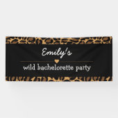 Jonggezellenfeest Trendy Wilde Luipaardprint Spandoek (Horizontaal)