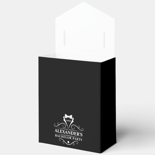 Jonggezellenfeest Witte Smoking Stropdas kater Zwa Bedankdoosjes (Open)