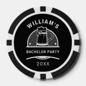 Jonggezellenfeest Zwart en Wit Bier Poker Chips (Voorkant)