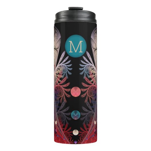 Jonglage Abstract Modern Fantasy Fractal Monogram Thermosbeker (Voorkant)