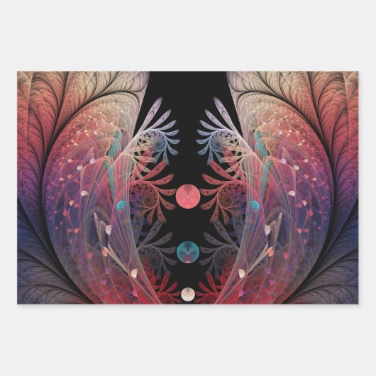 Jonglage Abstracte Modern Fantasy Fractal Art Inpakpapier Vel (Voorkant 3)