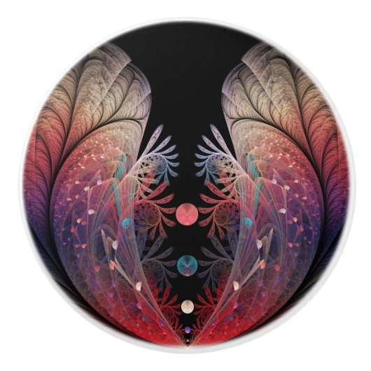 Jonglage Abstracte Modern Fantasy Fractal Art Keramische Knop (Voorkant)