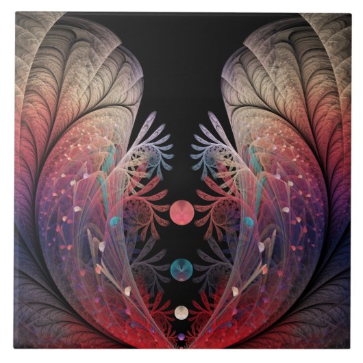 Jonglage Abstracte Modern Fantasy Fractal Art Tegeltje (Voorkant)