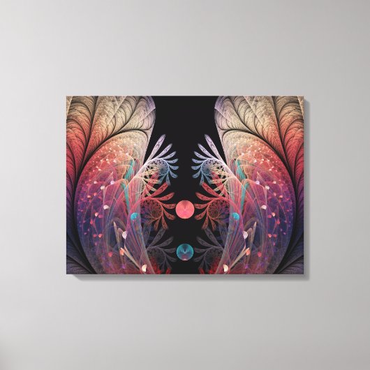Jonglage Abstracte Modern Fantasy Fractal Triptych Canvas Afdruk (Voorkant)