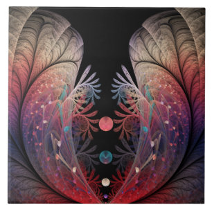 Jongleer Abstracte Moderne Fantasie Fractale Kunst Tegeltje