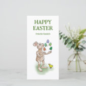 jongleren paashaas feestdagenkaart (Staand voorkant)