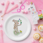 jongleren paashaas papieren bordje (Feest)