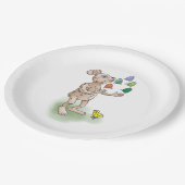 jongleren paashaas papieren bordje (Gekanteld)