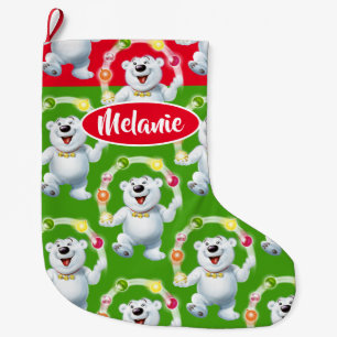 Jongleren Polar Beer aangepaste meisjes kerstkous Grote Kerstsok