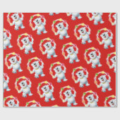 Jongleren Polar Beer.Glossy cadeau Cadeaupapier (Vlak)