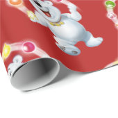 Jongleren Polar Beer. Rood Glanzend cadeau Cadeaupapier (Rol Hoek)