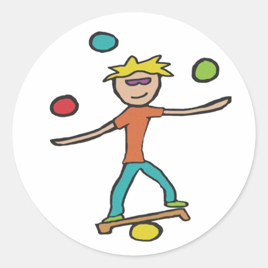 jongleren ronde sticker (Voorkant)