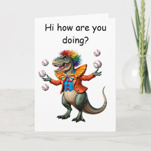 Jongleren T-rex in clown outfit Kaart