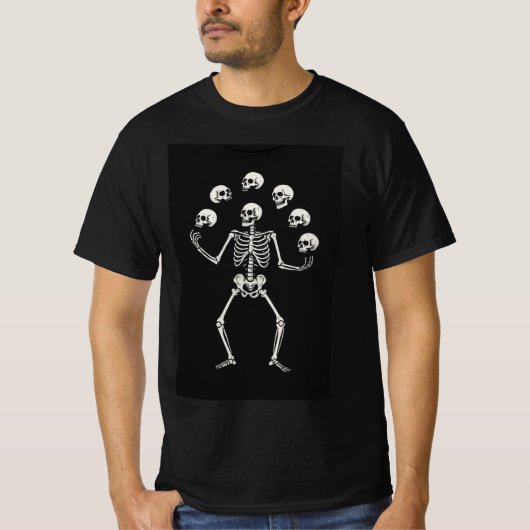 Jonglerend skelet t-shirt (Voorkant)
