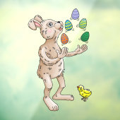 Jonglerende Paashaas Raamsticker (Vel 3)