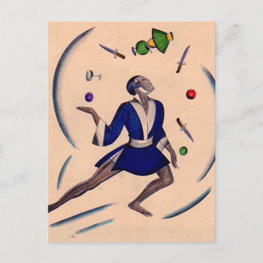 jongleur briefkaart (Voorkant)