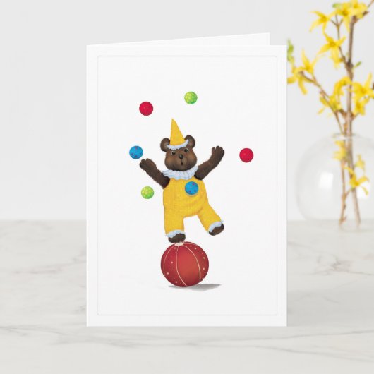 Jonglez la carte de félicitations d'ours de (Fleur jaune)