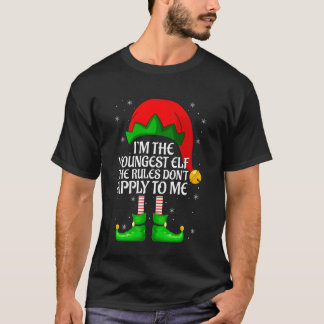 Jongste Elf Kerst Matching Familie Elf Squad X T-shirt