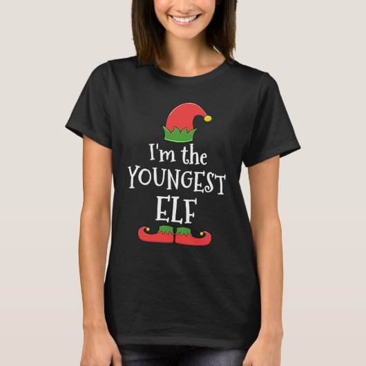 Jongste Elf voor Matching Family Group T-shirt (Voorkant)