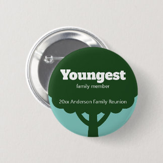 Jongste familielid Familiereünie Onderscheiding Ronde Button 5,7 Cm
