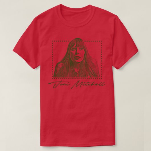 Joni Mitchell Retro 70s Style Fan Art Design T-shirt (Design voorkant)