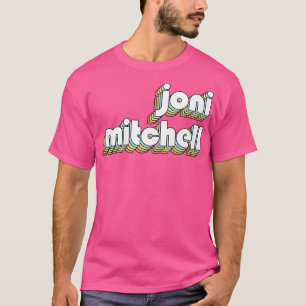 Joni Mitchell Retro Rainbow Typography Vervaagde s T-shirt