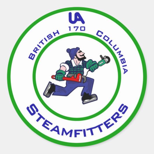 jonny-canuck-steamfitter ronde sticker (Voorkant)