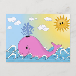 Jonny, de roze walvis briefkaart
