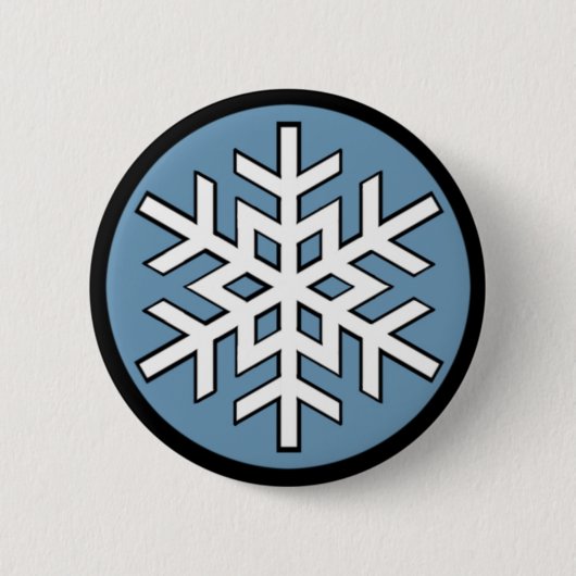 Jonny Snow Snowflake Ronde Button 5,7 Cm (Voorkant)