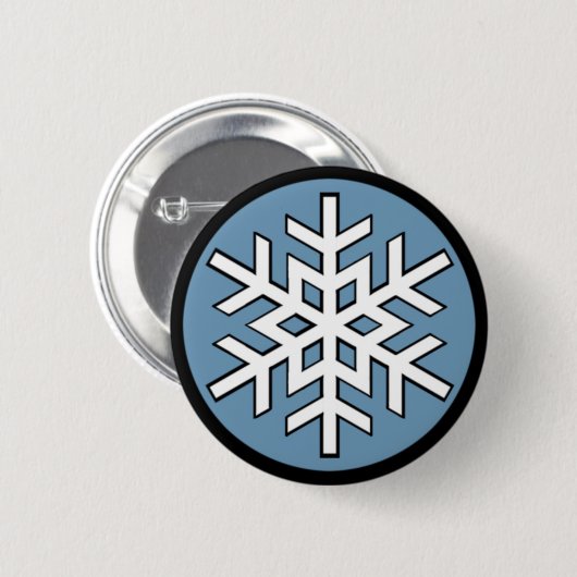 Jonny Snow Snowflake Ronde Button 5,7 Cm (Voorkant /achterkant)