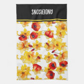 jonquille et pavots serviette de thé (Vertical)