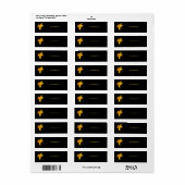 Jonquille jaune sur étiquette noire (Feuille entière)