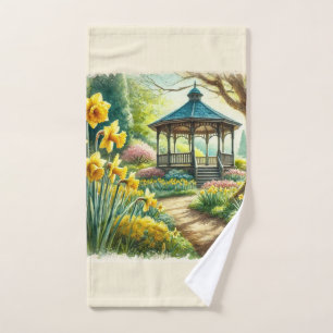Jonquilles au printemps Serviette en toile peinte 