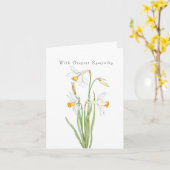 jonquilles blanches Penser à vous Carte de sympath (Fleur jaune)