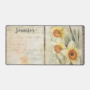 Jonquilles d'aspect vintage et script. Nom modifia