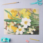 Jonquilles jaunes et papier de soie de soie blanc (Artisanat)