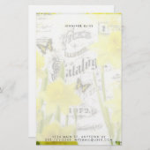 Jonquilles vintages papeterie personnalisée (Devant / Derrière)