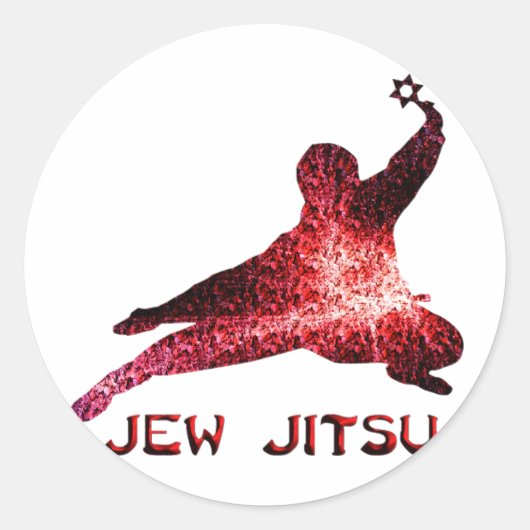 Jood Jitsu Ronde Sticker (Voorkant)