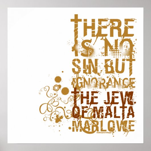 Jood van Malta Ignorance Quote Poster (Voorkant)