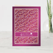 Joods Afstuderen gefeliciteerd Damask roze kaart (Achterkant)
