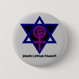 Joods.Lesbisch.Feministisch Ronde Button 5,7 Cm