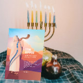 Joods Man Blowing the Shofar Ram's Hoorn Groet Kaart