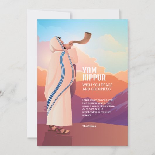 Joods Man Blowing the Shofar Ram's Hoorn Groet Kaart (Voorkant)