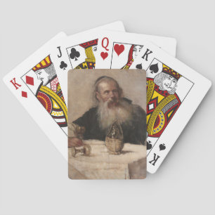 Joods Man Drink Wijn (door Olga Boznanska) Pokerkaarten