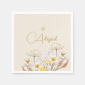 Joods Meisje Baby Naming Waterverf Veldbloemen Servet (Voorkant)