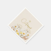 Joods Meisje Baby Naming Waterverf Veldbloemen Servet (Hoek)