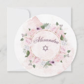 Joods meisje dat roze rozen de ster van David Squa Kaart (Achterkant)