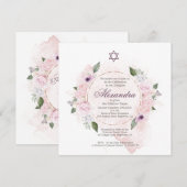 Joods meisje dat roze rozen de ster van David Squa Kaart (Voorkant / Achterkant)